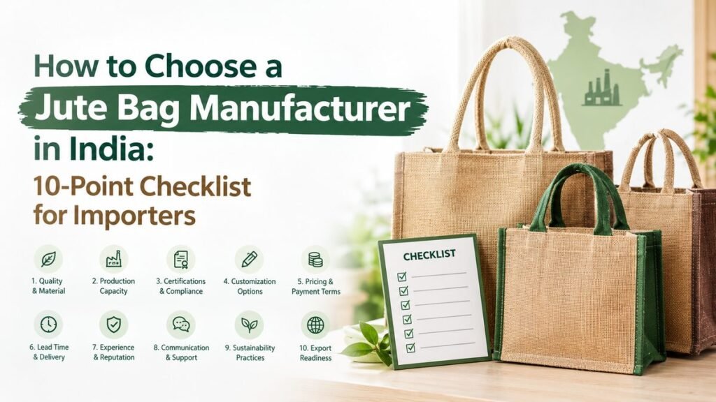 How to Choose a Jute Bag Manufacturer in India: 10-Point Checklist for Importers